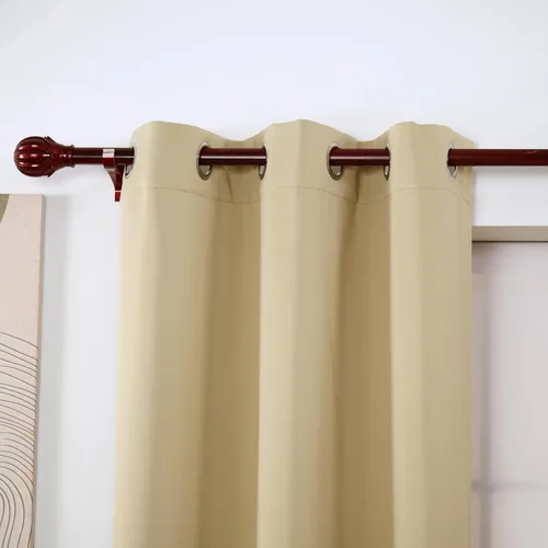 Miniatura 2 de INLINAS Cortinas opacas para dormitorio, aislamiento térmico, reducción de ruido, juego de 2 paneles de ahorro de energía, beige, 42 pulgadas