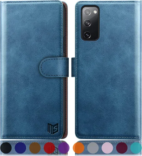 Miniatura 16 de SUANPOT Funda de piel tipo cartera para Samsung Galaxy S20 FE con bloqueo RFID, tarjetero de crédito, libro de folio con tapa de PU para S20FE 5G