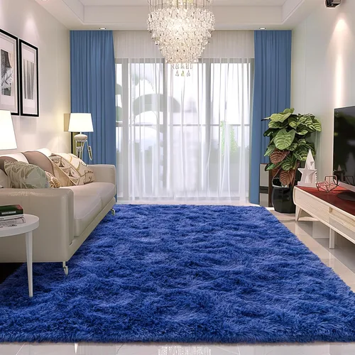 Miniatura 100 de Awaytail Alfombra Esponjosa Lavable 2x3 Pies, Pura Negra Alfombra para Silla de Escritorio Antideslizante, Alfombra Supersuave para Niños