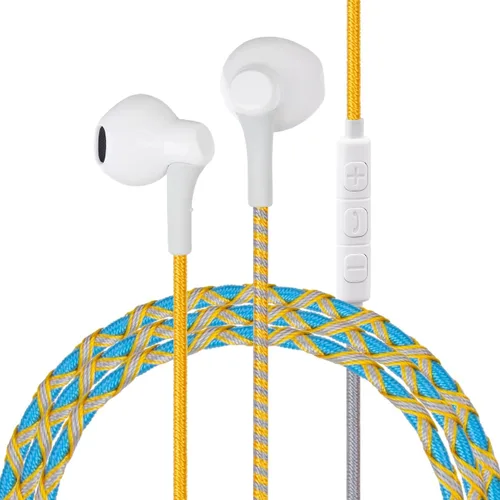 Miniatura 5 de Coloridos auriculares irrompibles trenzados con cable - en el oído auriculares para niños con micrófono sin enredos para niños para iPhone/Samsung