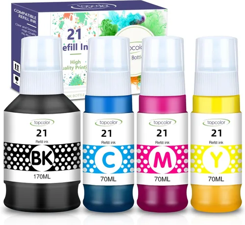 Botellas de tinta Topcolor GI-21 G3270 G3260 compatibles para Canon 21 GI-21 GI21, juego de botellas de recarga de tinta, compatibles para