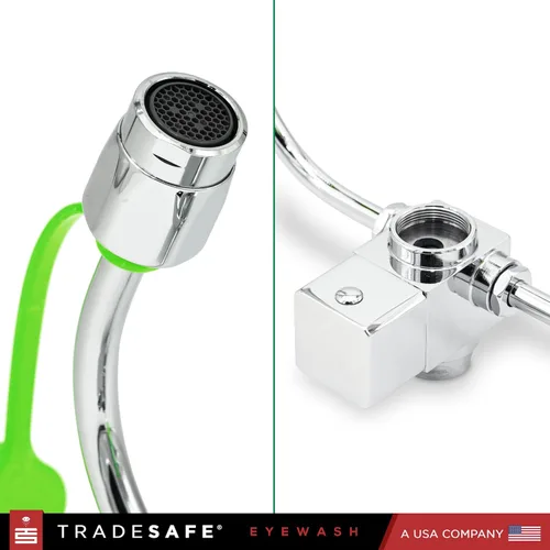 Miniatura 8 de TRADESAFE Estación de lavado de ojos de emergencia: estación de lavado de ojos para montaje en grifo aprobada por OSHA, estación de lavado de ojos