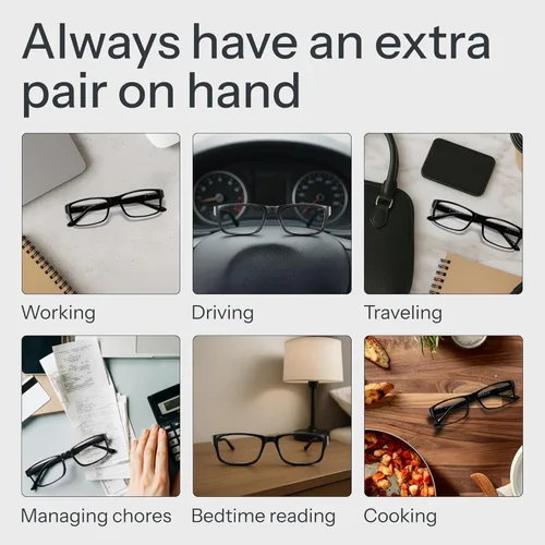 Miniatura 8 de Gaoye Gafas de lectura profesionales para todo el día, lectores de computadora con protección de luz azul, paquete económico B1-5 Pack Negro Claro