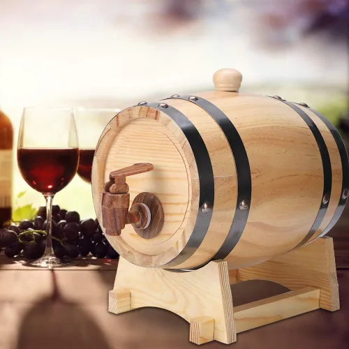 Miniatura 5 de Mini barril de vino de madera de pino para el hogar, equipo de elaboración de cerveza de madera para tequila, whisky, ron envejecimiento