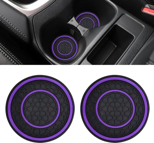 Miniatura 11 de 2 PCS Posavasos para Portavasos de Automóvil, 2.75 Pulgadas Alfombrillas Antideslizantes Antipolvo para Portavasos de Auto, Posavasos de Inserción