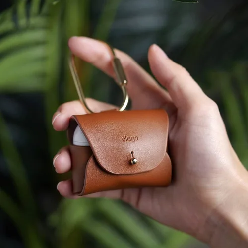 Miniatura 9 de elago Funda de cuero compatible con AirPods Pro 2 Generation y AirPods Pro - Funda de cuero genuino con llavero, colores lujosos, soporte de anillo