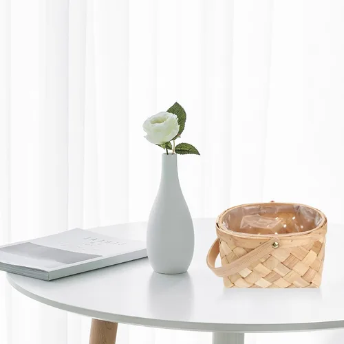 Miniatura 7 de EXCEART Cesta de almacenamiento de ratán portátil hecha a mano, contenedor de huevos de Pascua, artículos para el hogar, cesta de almacenamiento