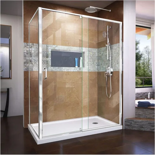 DreamLine Flex SHDR-2234580-RT-01 - Cabina de ducha pivote sin marco de 34 1/2 pulgadas de profundidad x 56-60 pulgadas de ancho x 72 pulgadas de