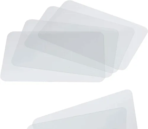Miniatura 11 de CraftyCrocodile Juego de 2 manteles individuales de plástico transparente, protectores de mesa de vinilo para comedor, cocina, oficina, mesa