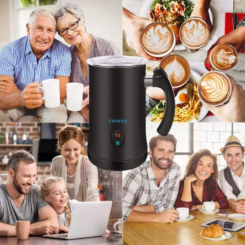 Miniatura 7 de Espumador de leche, CHINYA espumador de leche eléctrico de espuma suave para espumado de leche fría y caliente, capuchino, café, latte, vaporizador