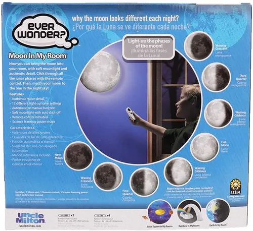 Miniatura 2 de Uncle Milton Moon in My Room - 12 fases lunares iluminadas, control remoto o automático, juguete STEM, gran regalo para niños y niñas a partir de 6