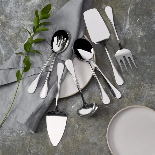 Miniatura 5 de Gourmet Basics by Mikasa 5181046 Kaylee Juego de 8 piezas de acero inoxidable para servir