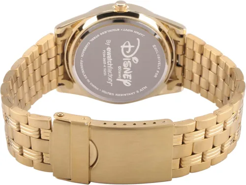 Miniatura 2 de Disney Reloj de cuarzo analógico redondo con purpurina para adultos Oro