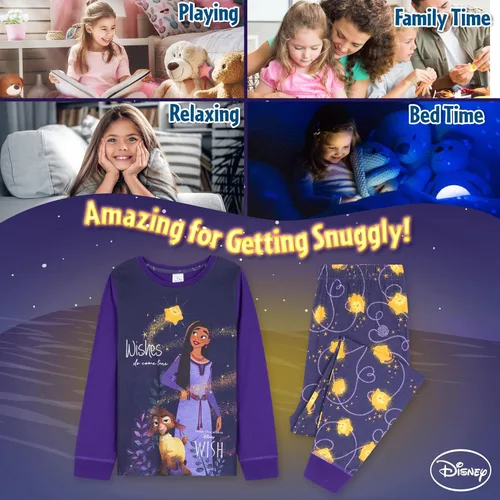 Miniatura 4 de Disney Wish - Pijama largo de 2 piezas para niñas, cómodo y transpirable, para descansar, regalos para niñas