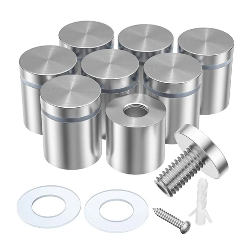 Miniatura 8 de LuckIn Paquete de 8 tornillos de separación para acrílico (1/2 pulgada de diámetro x 3/4 pulgadas de largo), accesorios de montaje de pared de acero