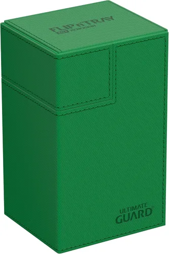 Miniatura 33 de Ultimate Guard Twin Flip'n'Tray 200+, estuche para mazo para 200 tarjetas TCG de doble manga + bandeja de dados, color rojo, cierre magnético