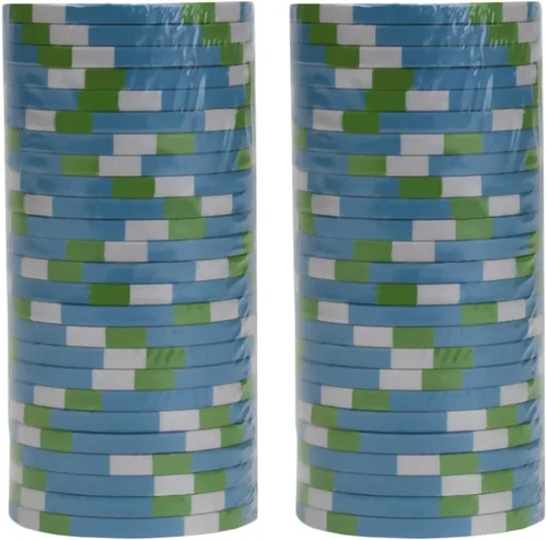 Miniatura 2 de Claysmith Gaming Paquete de 50 fichas de póquer Poker Knights, compuesto de arcilla pesada de 0.48 oz $10 azul