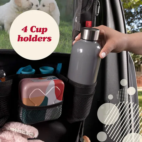 Miniatura 7 de Organizador para asiento trasero de coche Lusso Gear - Alfombrilla protectora contra los pies de los niños - 12 bolsillos grandes de almacenamiento