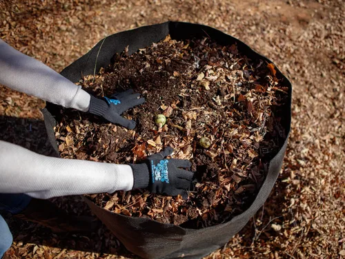 Miniatura 6 de Smart Pot s Compost Sak Contenedor de compostaje de tela con cubierta ajustada de plástico