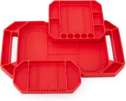 Miniatura 9 de 3 bandejas grandes de silicona flexible antideslizante para herramientas, tapete para herramientas mecánicas, organizador de herramientas, soporte