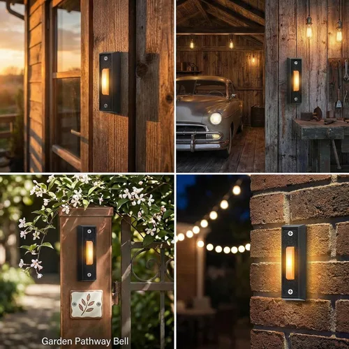 Miniatura 7 de Saillong 2 botones de timbre iluminados, botones de timbre de puerta con cable, timbre de puerta LED, interruptor de apertura de puerta montado