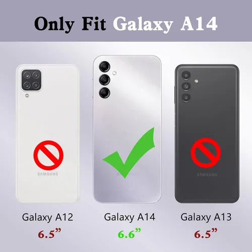 Miniatura 2 de Funda para Samsung A14 0.18 oz, Galaxy A14 0.18 oz Case para mujer con purpurina de cristal suave TPU transparente de lujo Bling linda funda