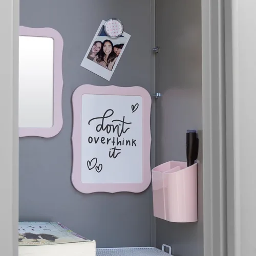 Miniatura 7 de U Brands Kit de accesorios para casillero, artículos esenciales para el regreso a clases, rosa, 6 piezas, incluye pizarra blanca, espejo