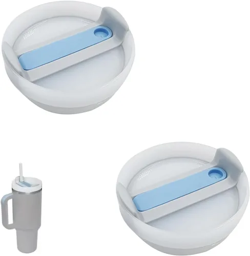 Miniatura 7 de Paquete de 2 tapas para vaso de 40 onzas compatibles con Stanley Quencher, cubiertas de vaso de acero inoxidable a prueba de derrames y resistentes