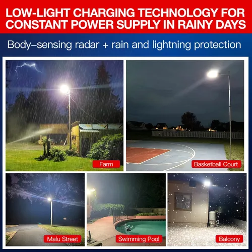 Miniatura 2 de Farolas solares para exteriores, IP67, impermeable, para pared, luz de inundación LED con sensor de movimiento y control remoto, iluminación