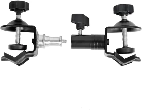 Soporte de metal resistente chapado en cobre, clip doble en U, soporte tipo abrazadera doble C para soporte de luz de estudio fotográfico, reflector
