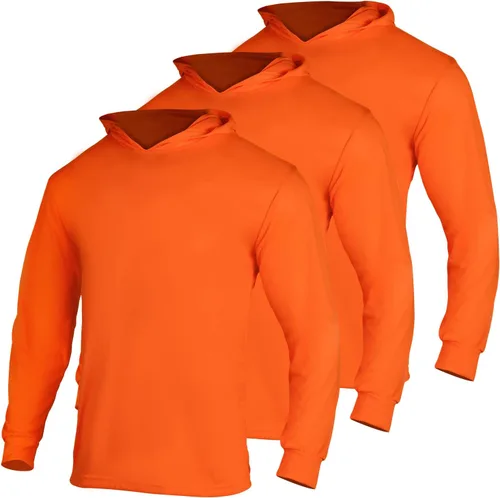Miniatura 10 de FONIRRA Camiseta de manga larga de alta visibilidad para hombre, paquete de 3 camisas de trabajo de construcción con capucha