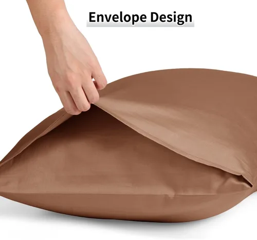 Miniatura 15 de Warmstar Juego de 2 fundas de almohada de algodón de tamaño estándar, fundas de almohada de 600 hilos de 20 x 26 pulgadas, fundas de almohada