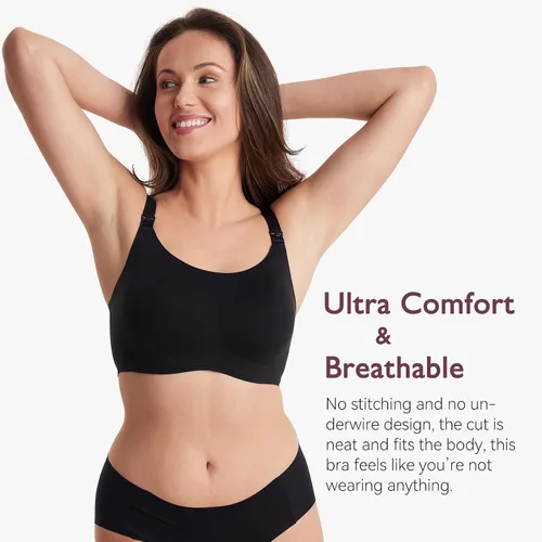 Miniatura 2 de Momcozy Nursing Bras for Breastfeeding, FB039 Comfort Support Seamless Maternity Bra, Pregnancy Sleep Bralette, Full-Coverage