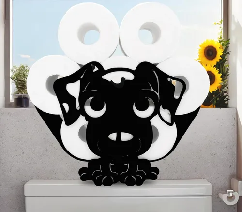 Miniatura 16 de Black Bear - Soporte de papel higiénico de metal, divertido soporte de papel de animales para baños, organizador independiente con capacidad para 8