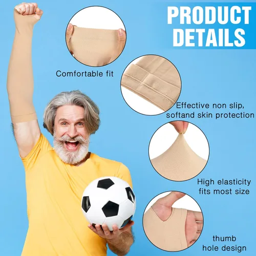 Miniatura 4 de Janmercy 4 pares de fundas protectoras para el brazo para piel fina y ancianos, funda protectora de piel para ancianos, moretones, abrasiones