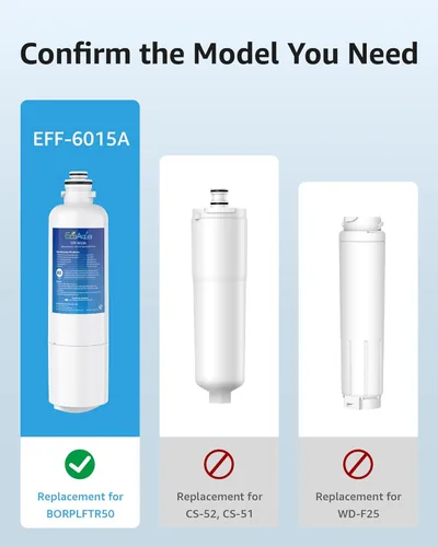 Miniatura 2 de EcoAqua 11032531 Repuesto para Bosch Ultra Clarity Pro BORPLFTR50, 12033030, 11025825, BORPLFTR55, B36CD50SNS, B36CT80SNS, B36CL80ENS, B36FD50SNS
