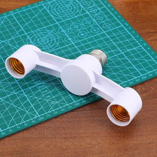 Miniatura 9 de TEHAUX Paquete de 2 divisor de enchufe de luz E27 de doble cabezal, soporte de lámpara doble de 7 pulgadas de ancho, adaptador divisor de bombilla