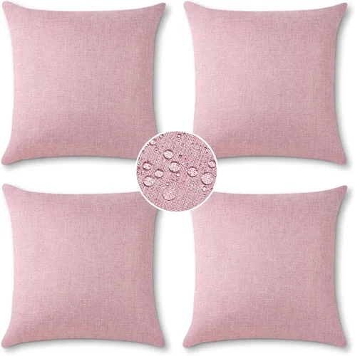 Miniatura 16 de OTOSTAR Juego de 4 fundas de almohada impermeables para exteriores, fundas decorativas para cojines de jardín, fundas de almohada cuadradas