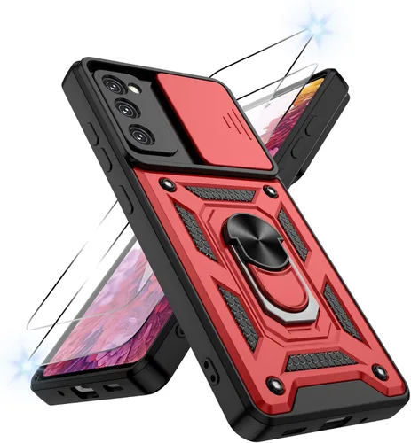 Miniatura 54 de ATUMP Funda para T-Mobile Revvl V Plus 5G con protector de pantalla HD con cubierta de cámara deslizante, soporte de anillo de rotación de 360° Negro