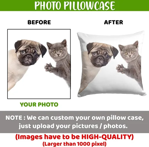 Miniatura 2 de Almohada de amor personalizada, almohada de fotos de pareja con cualquier imagen, inserto opcional, 16 x 16 pulgadas, funda de almohada