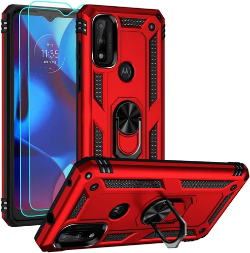 Androgate Funda para Moto G Pure, Motorola Moto G Power 2022/Moto G Play 2023 con protector de pantalla HD, soporte de anillo de grado militar,