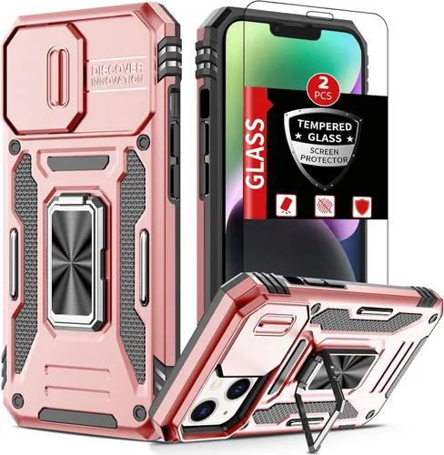 Miniatura 24 de Funda para iPhone 12 Pro Max con 2 protectores de pantalla, cubierta deslizante integrada para cámara para 12Pro Max, funda para teléfono