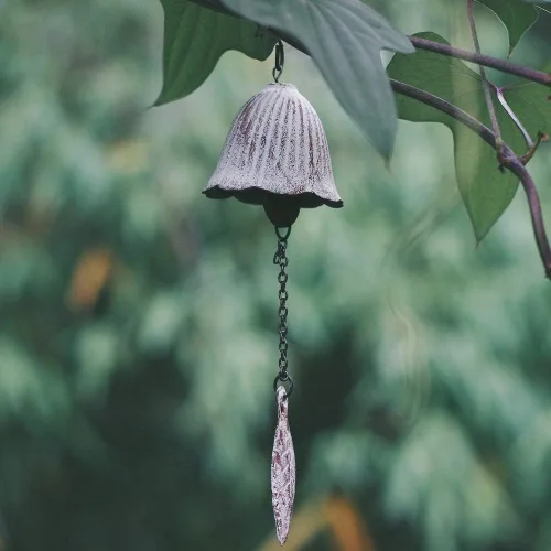 Miniatura 11 de 1 campanilla de viento tradicional japonesa de la suerte para exteriores, Iwachu de hierro fundido bendice templo, campanas de viento pequeñas