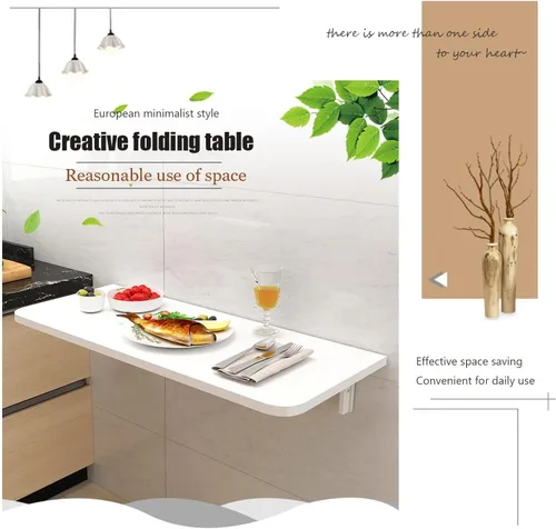 Miniatura 6 de Mesa plegable montada en la pared, ahorro de espacio, escritorio para computadora, mesa de lavandería, mesa plegable de pared para ropa plegable