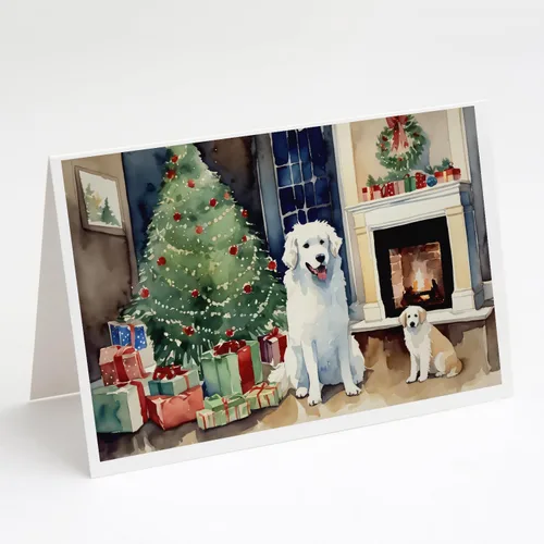 Miniatura 132 de Caroline's Treasures DAC2753GCA7P Paquete de 8 tarjetas de felicitación navideña acogedora de Husky siberiano Tarjetas en blanco con sobres