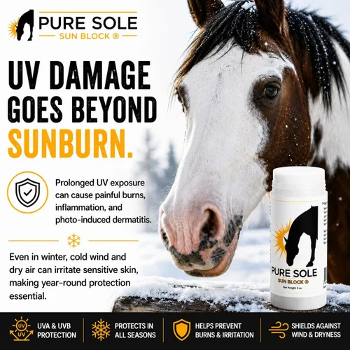Miniatura 8 de Protector solar para caballos – Pure Sole Sun Block Cream Protege la piel rosa sensible del sol, quemaduras de viento y deslumbramiento de nieve