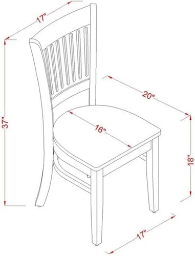 Miniatura 6 de East West Furniture DLVA3-BLK-W, juego de dinette de 3 piezas para espacios pequeños que incluye una mesa de comedor redonda con hojas abatibles y 2