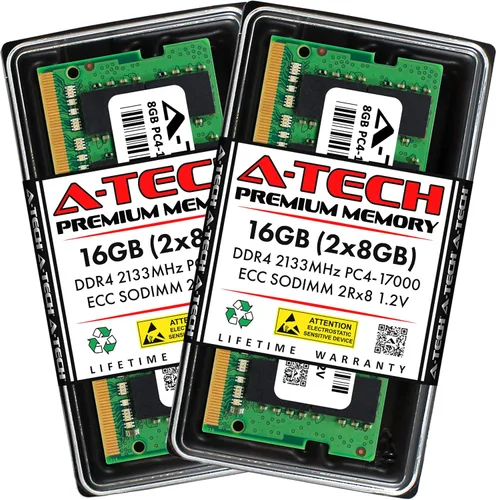 Miniatura 53 de A-Tech 4GB DDR4 2133MHz PC4-17000 ECC SODIMM 1Rx8 Rango único 1.2V 260-Pin Módulo de actualización de memoria RAM para Microserver, estación