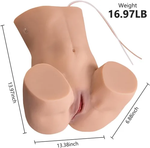 Miniatura 2 de Muñeca sexual vibratoria de succión automática de 18 libras, masturbador masculino realista, juguete sexual de limpieza automática con vagina