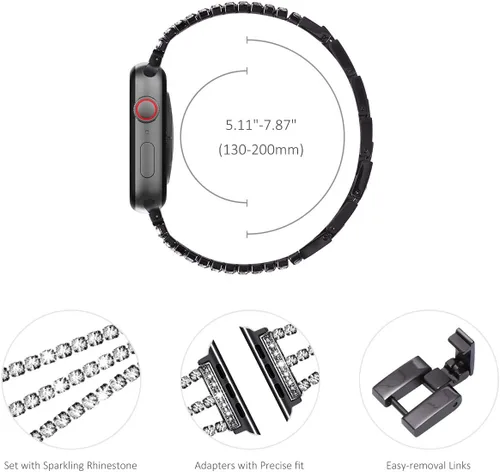 Miniatura 3 de NewWays para Apple Watch Correa de 38 mm, 40 mm, 41 mm, 42 mm, 44 mm, 45 mm, 46 mm, 49 mm para iWatch Series 11 10 9 8 7 6 5 4 3 2 1 SE Ultra